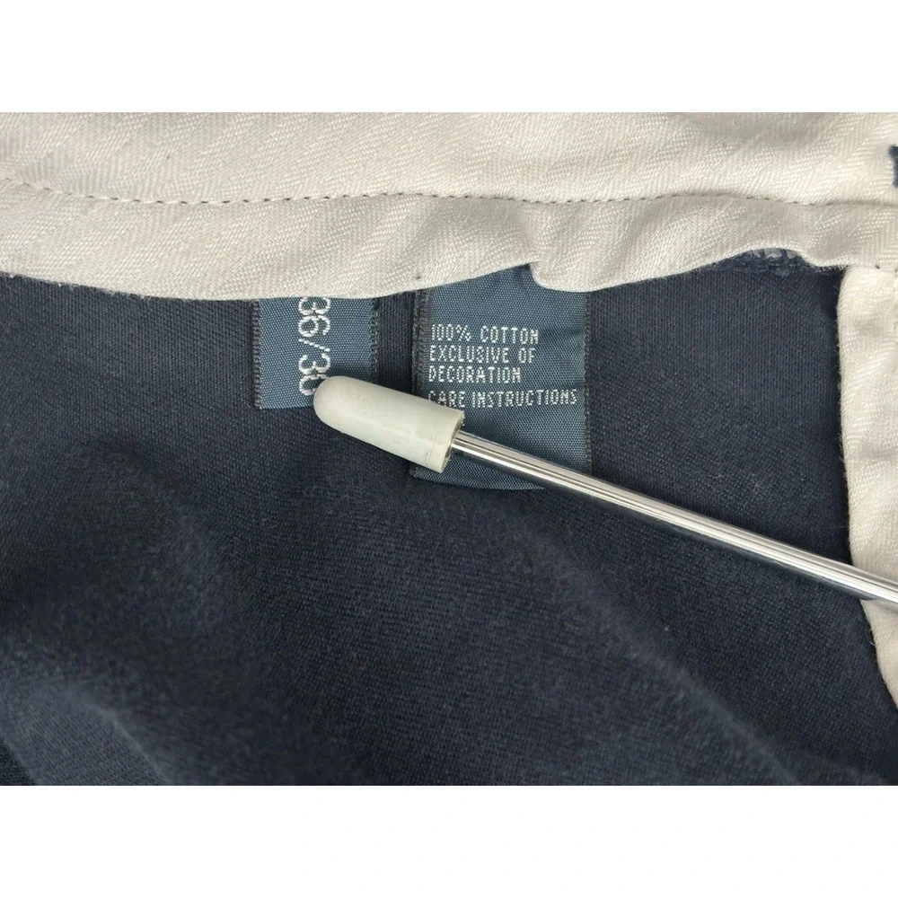 Vtg POLO RALPH LAUREN Ethan Pants Mens Pleated 100% Cotton Chinos - 36/30 Navy